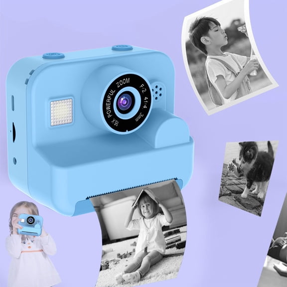 Fnyoxu Kids Instant Print Camera with 2.4 Inch HD Screen, 24 Megapixel Lens, Lightweight Portable Design, 180° Rotating Lens for Selfies, and Thermal Printing Included