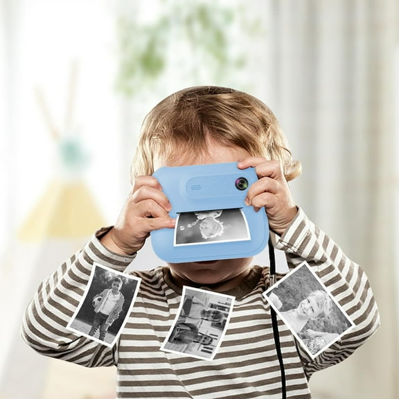 Fnyoxu Kids Instant Print Camera with HD Shooting, 16x Zoom, Video Recording, Rechargeable Battery, Includes Thermal Paper Rolls - Lightweight Portable for Children, Easy to Use