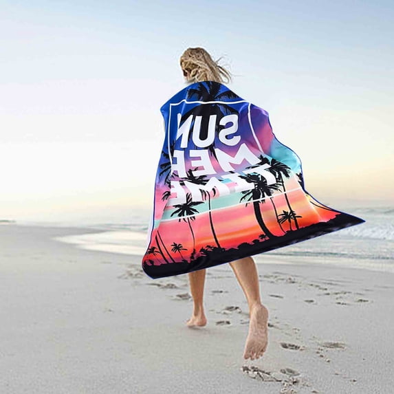 Fnyoxu Microfiber Beach Towel Super Lightweight Colorful Bath Towel Sandproof Beach Blanket Multi-Purpose Towel for Travel Swimming Pool 28x60 Inch I