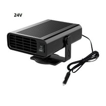 Fnyoxu Portable Car Heater, Fast Heating Quickly Defrost Defogger Demister Heat Cooling Fan, 24V Auto Dryer Windshield Defroster Car Heater Plug into Cigarette Lighter (Black)