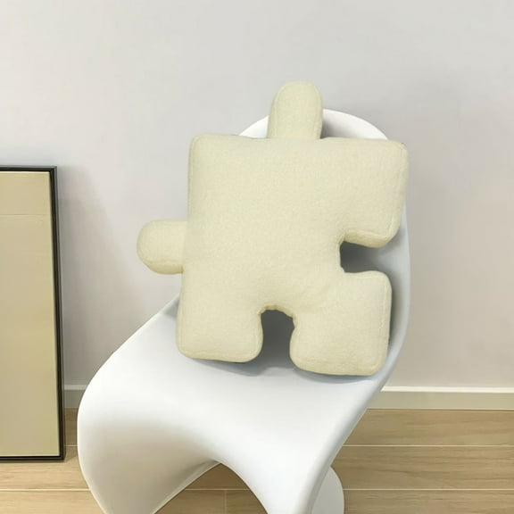 Fnyoxu Puzzle Shape Cushion 17.7X17.7X4.7In - Kids Floor Pillow for Bedroom Decor, Educational Play Mat, Eco-Friendly Black, White