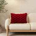 thumbnail image 1 of Fnyoxu Quilted Snowflake Velvet Lumbar Pillow Cover 12x20 Inch - Rectangular Office & Sofa Support Cushion with Hidden Zipper, 1 of 9