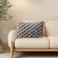 thumbnail image 1 of Fnyoxu Quilted Snowflake Velvet Lumbar Pillow Cover 12x20 Inch - Rectangular Office & Sofa Support Cushion with Hidden Zipper, 1 of 9