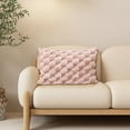 thumbnail image 1 of Fnyoxu Quilted Snowflake Velvet Lumbar Pillow Cover 12x20 Inch - Rectangular Office & Sofa Support Cushion with Hidden Zipper, 1 of 9