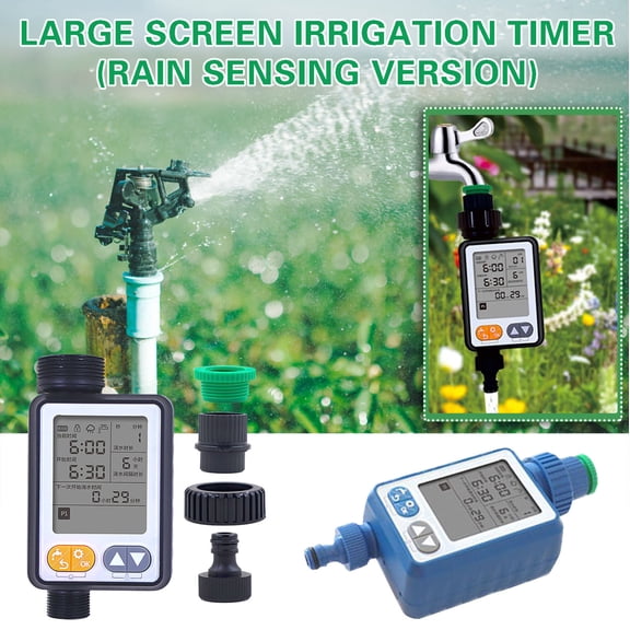 Fnyoxu Rain Sense Timer Outdoor Garden Garden Large Screen Watering Can Automatic Watering Device Timing Irrigation Controller