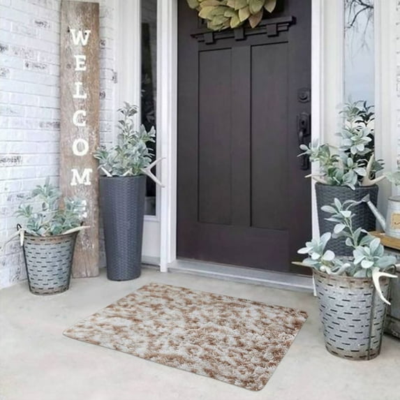 Fnyoxu Rugs for Entryway,16x24Inch Rust Entryway Rug Non-Slip Washable Small Area Rug,Ultra Soft Oriental Vintage Low-Pile Indoor Door Mat Floor Carpet for Entrance Bedroom Kitchen Bathroom