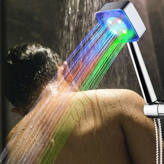 Fnyoxu Shower Head LED Color Changing,Filter Filtration Water Saving Spray Handheld Showerheads for Dry Skin & Hair with Temperature-Controlled Shower Heads