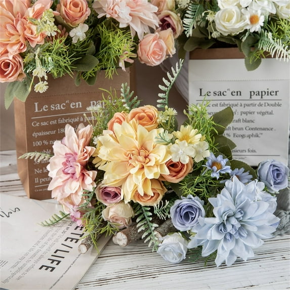 Fnyoxu Silk Flowers, Weddings, Parties, and Home Decor, Artificial Flowers, Fake Flower with Flower Heads, Perfect for Anniversaries, Centerpieces, and Flowers Decoration