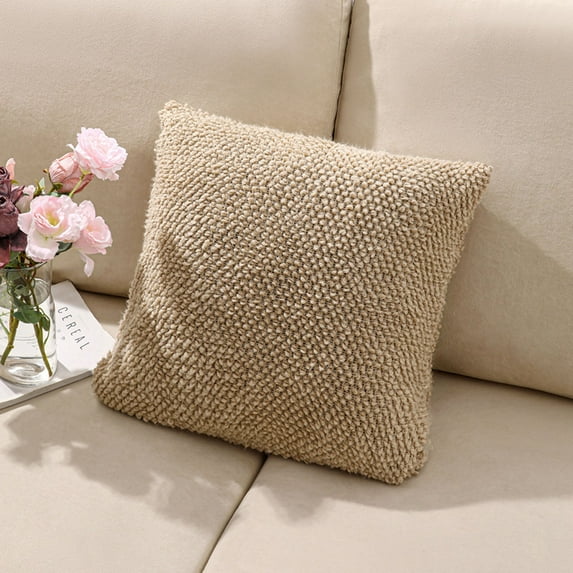 Fnyoxu Solid Color Knitted Pillow Cover 18x18 Inch - Acrylic Woven Throw Pillow Case for Sofa, Bed & Living Room Decor