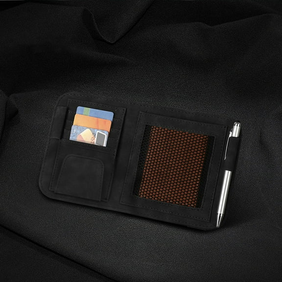 Fnyoxu Sunglass for Car,Glasses for Car Quality Suede Leather Car Sunglass Multiple Bill Folder Sunglass for Car Visor Organizer