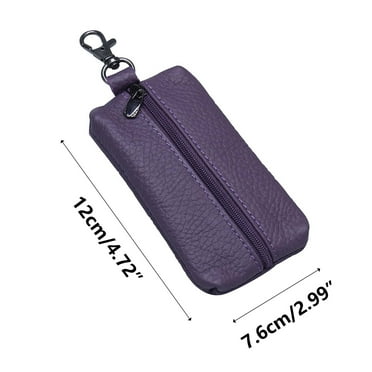 Fnyoxu Unisex Leather Key Case Wallet Pouch Bag Keychain Holder with Key Zipper