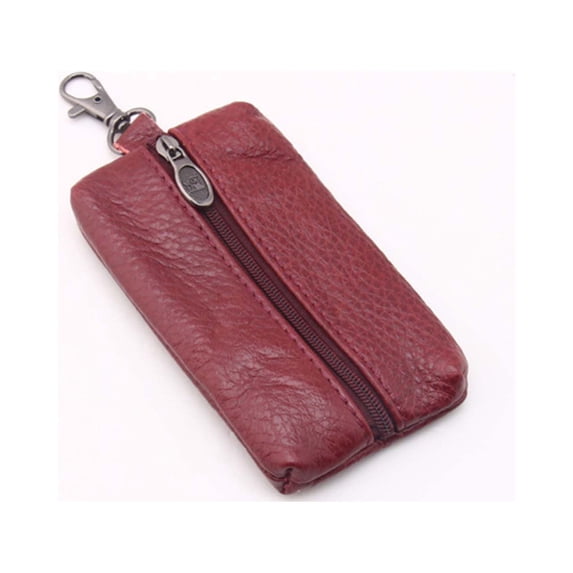 Fnyoxu Unisex Leather Key Case Wallet Pouch Bag Keychain Holder with Key Zipper
