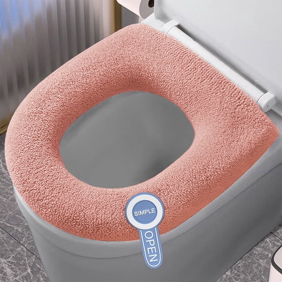 Fnyoxu Universal Knitted Toilet Seat Cover - Washable Summer Comfort Cushion, Soft Fleece Pad with Non-Slip Elastic Edge, Reusable Bathroom Accessory