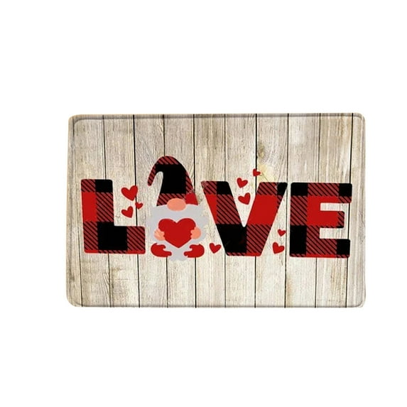 Fnyoxu Valentine Day Living Room Bedroom Straight Plush Carpet Floor Mats Bathroom Absorbent Non-slip Mats Kitchen Foot Mats