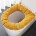 thumbnail image 1 of Fnyoxu Warm Washable Toilet Seat Cover - Thick Knitted Soft Cover with Snap-On Sling, Universal Non-Slip Bathroom Mat for Oval and Round Toilets, Machine Washable, 1 of 4