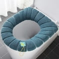 thumbnail image 1 of Fnyoxu Warm Washable Toilet Seat Cover - Thick Knitted Soft Cover with Snap-On Sling, Universal Non-Slip Bathroom Mat for Oval and Round Toilets, Machine Washable, 1 of 4