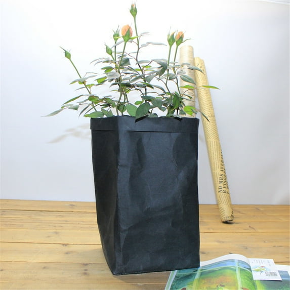 Fnyoxu Washable Kraft Paper Bag Plant Flowers Pots Multifunction Home Storage Bag Reuse