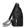 thumbnail image 1 of Fnyoxu Women’s Adjustable Crossbody Waist Pack with Zipper Pockets & Headphone Hole - Waterproof Leather Sling Bag for Travel, Gym, Daily Use | Compact 7x2.5x12in, 0.8lbs, Vegan Strap, 1 of 5