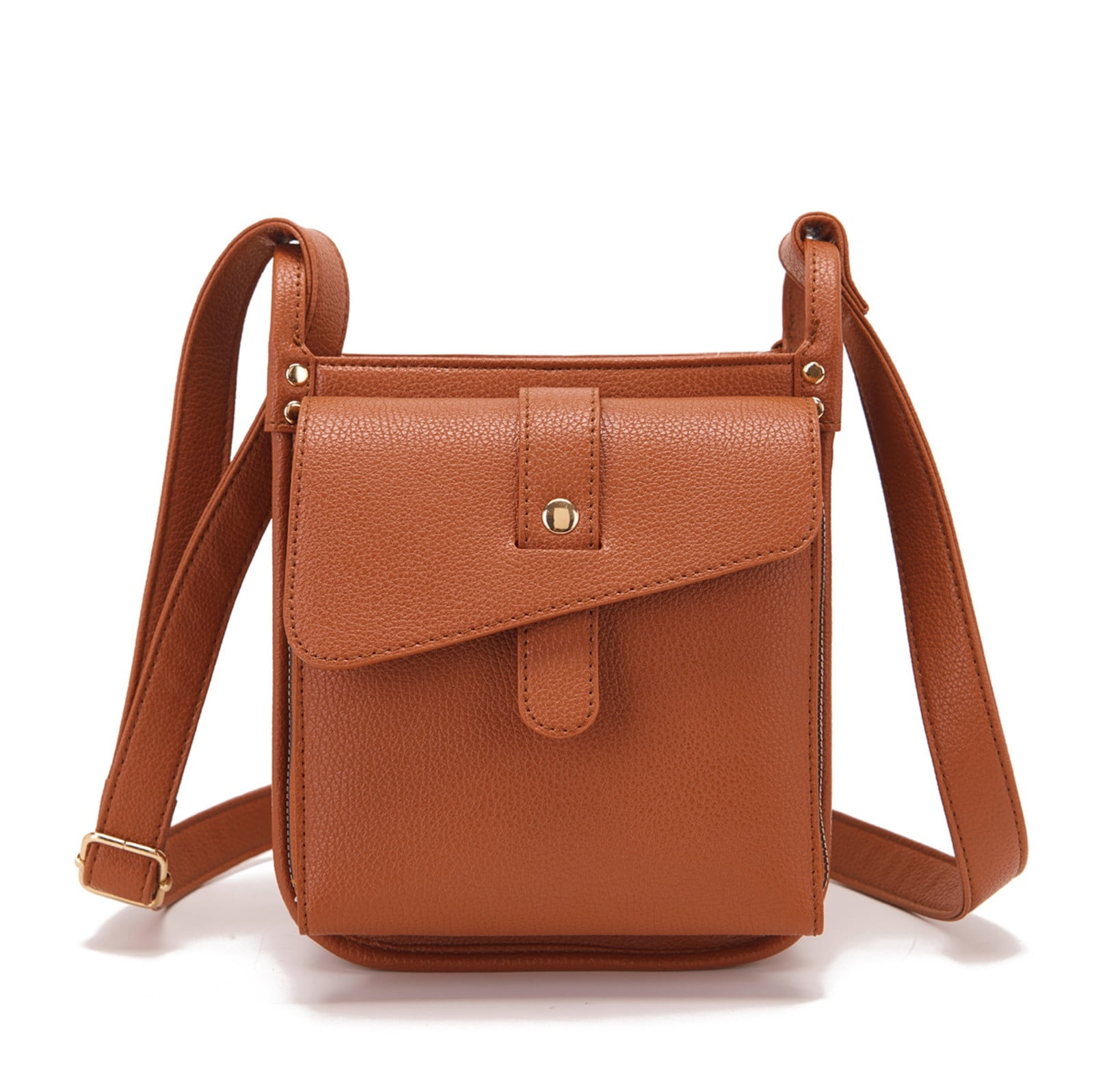 Fnyoxu Women's Full Grain Leather Crossbody Purse with Built-in RFID Wallet - Lightweight Large Capacity Bag with Keychain & Adjustable Strap, 6.3x2.8x8.1in