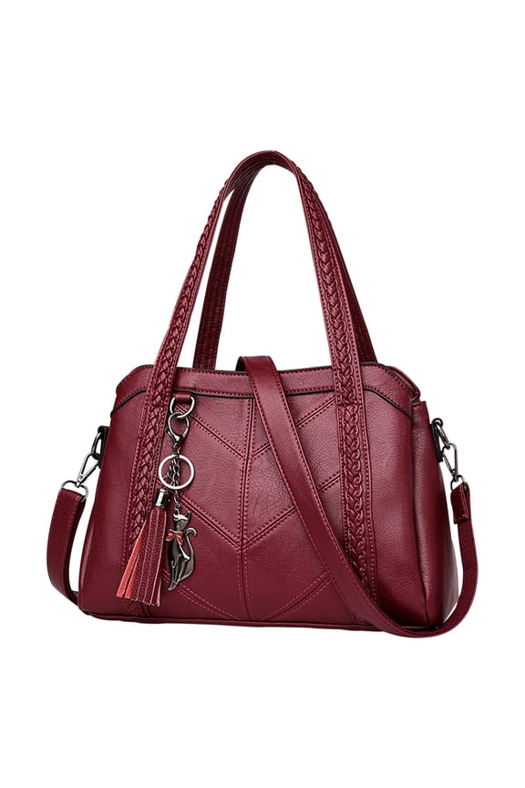 Women's Large Soft Leather Tote Bag - Adjustable Shoulder Purse with 3 Compartments & Zipper Pockets for Travel, Work, Gift Ideas
