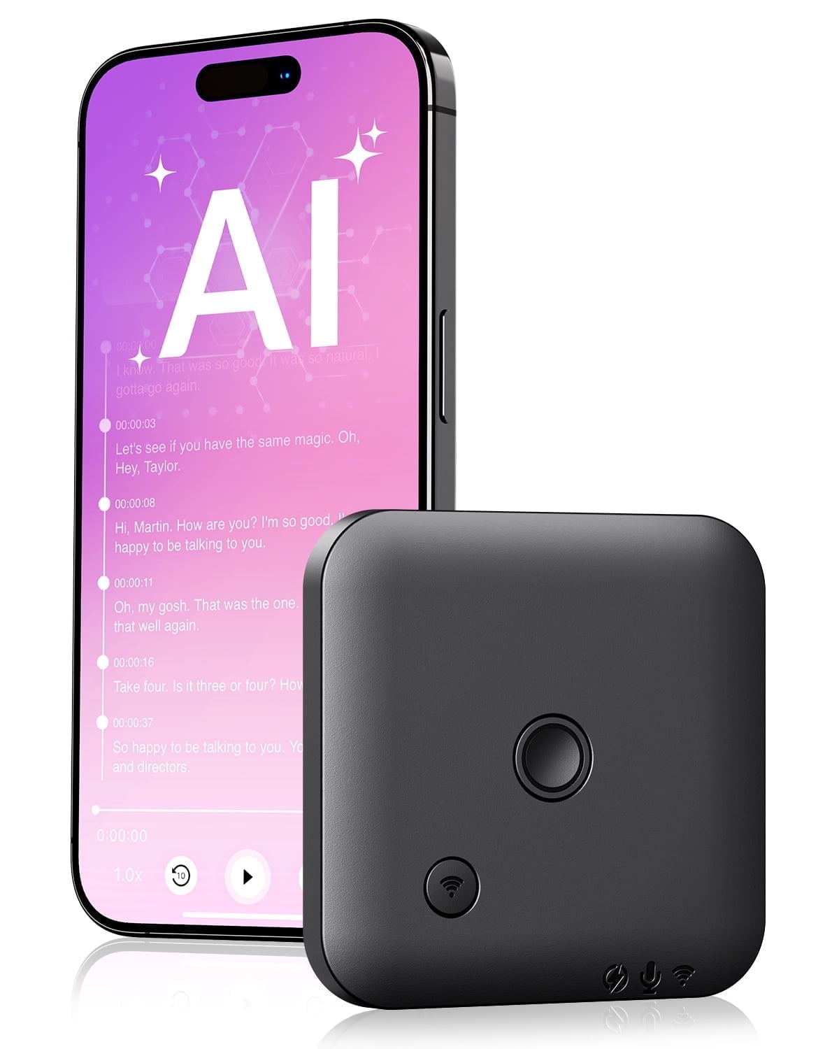 FoCase Note AI Voice Recorder, Transcribe & Summarize, Translation, APP Control with Chat GPT, Magnetic, 64GB Memory, Support 112 Languages, Audio Recorder for Phone Calls, Lectures, Meetings