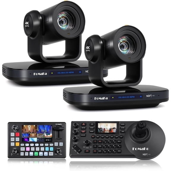 FoMaKo 12G-SDI 4K 60FPS 20X Optical Zoom NDI PTZ Camera,4KP60 AI Auto-Tracking Gen 3,for Hospital Surgery or Professional Skill Teaching Live Demonstration or Live Streaming(K820SX2+KC601+KC608N)