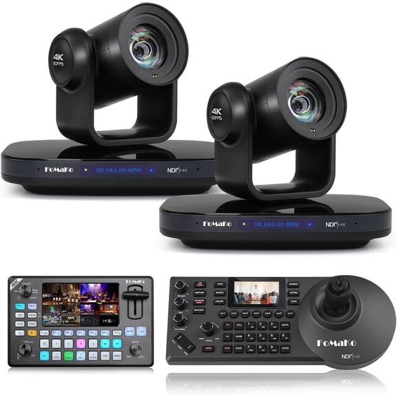 FoMaKo 12G-SDI 4K 60FPS NDI 20X Camera Bundle(K820SX2+KC602+KC608)
