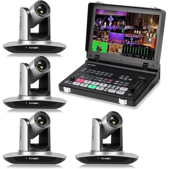 FoMaKo 20x Optical Zoom AI Auto Tracking 1080P Video Camera Bundle(FMK12UH X4+M5)