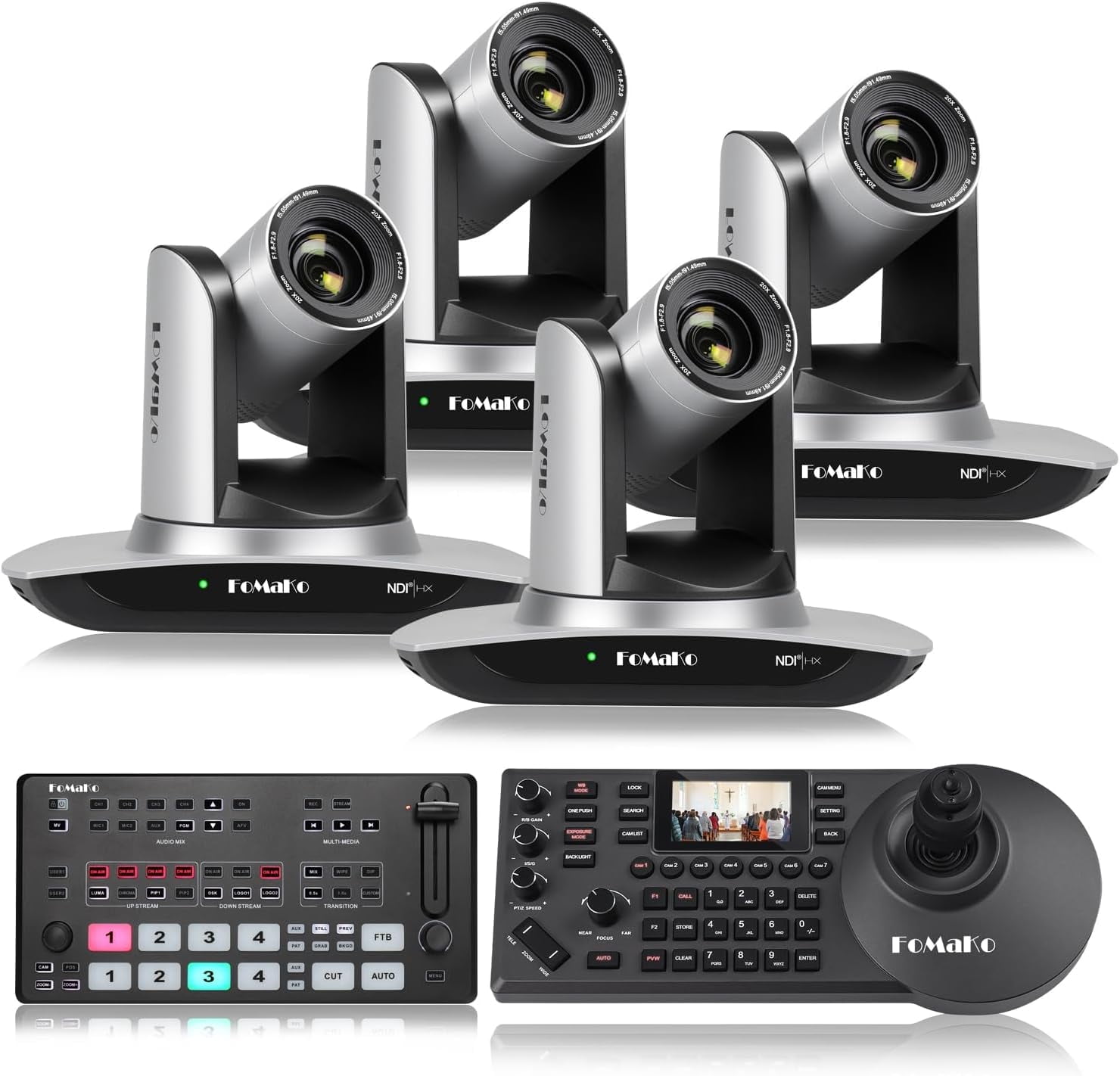 FoMaKo 20x Optical Zoom NDI Camera, AI Auto Tracking HDMI PTZ Camera ...