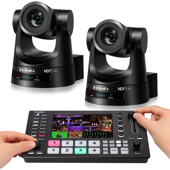 FoMaKo 20x Optical Zoom NDI PTZ Camera, AI Auto-Tracking Gen 3, for Dance or Music Performances competitions Live Streaming on Social Media Platforms (KN20AX2+M3)
