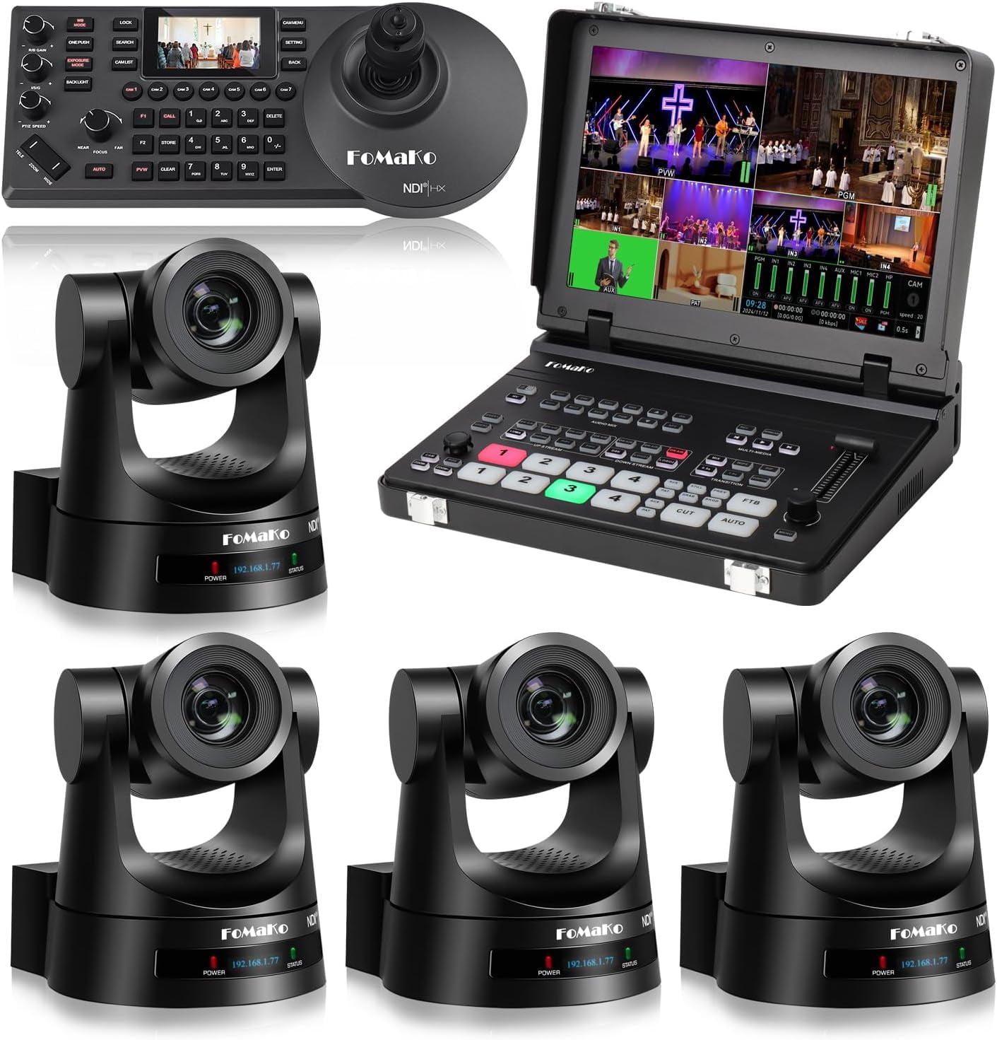 FoMaKo 20x Optical Zoom NDI PTZ Camera, AI Auto-Tracking Gen 3, for ...