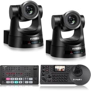 FoMaKo 20x ptz camera3pcs+ptz camera controller1pc+4k input video switcher Bundle blackBH202+M1