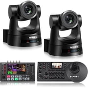 FoMaKo 20x ptz camera2pcs+ptz camera controller1pc+4k input video switcher Bundle blackBH202+M4