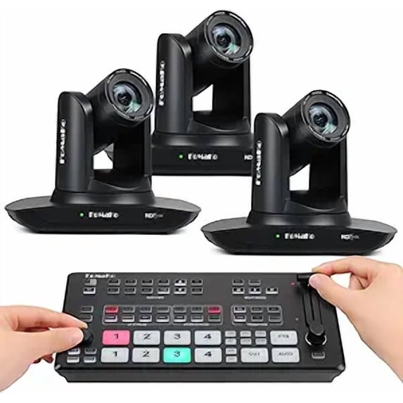 FoMaKo 30x Optical Zoom NDI PTZ Camera AI Auto-Tracking Camera Bundle ...