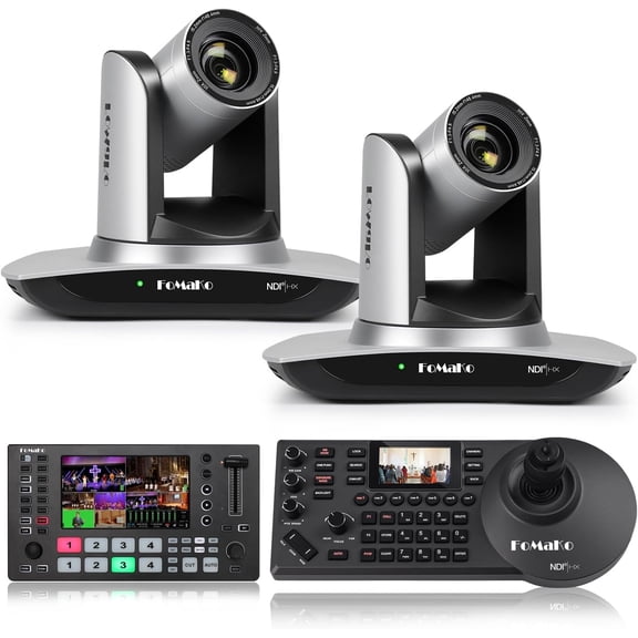 FoMaKo 30x Optical Zoom NDI PTZ Camera,AI Auto-Tracking Gen 3, Suitable for Corporate Video Conferences, Online Seminars and Webinars Live Streaming and Live Production (FMK30UH NDIX2+M3+KC608)