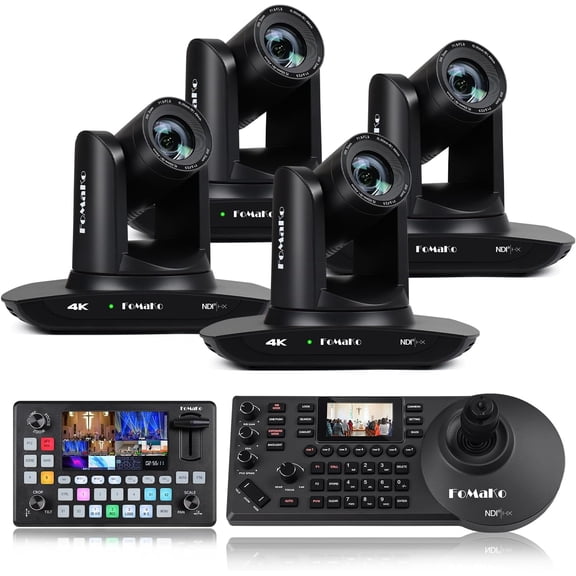 FoMaKo 4K 20X Optical Zoom 4K PTZ Camera HDMI, AI Auto-Tracking Gen 3, for Education&Professional Demos Including Online Classes,NDI 6 & NDI HX3 Certified(K20UHX4+KC601+KC608 Pro)