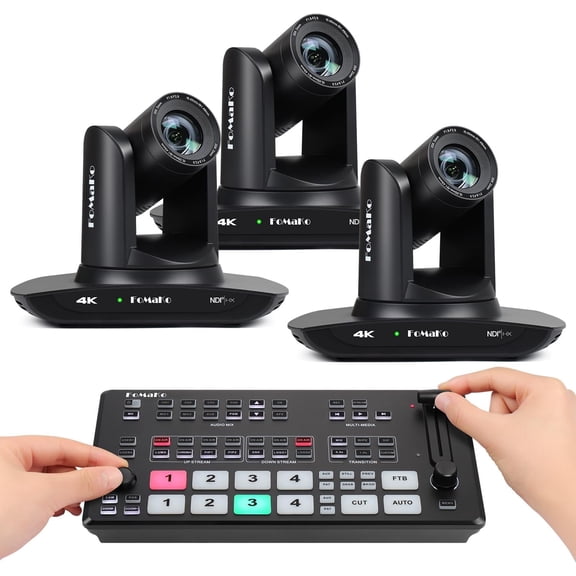 FoMaKo 4K PTZ Camera HDMI NDI 20X Live Streaming Camera Bundle(K20UHX3+M2)
