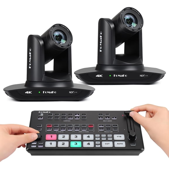 FoMaKo 4K PTZ Camera HDMI NDI 20X Live Streaming Camera Bundle(K20UHX2+M2)