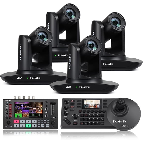 FoMaKo 4K PTZ Camera HDMI NDI 20X Live Streaming Camera Bundle(K20UHX4+M4+KC608)