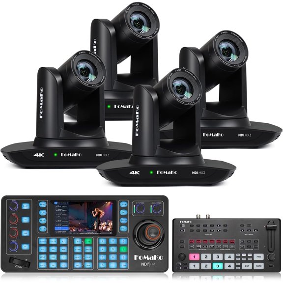 FoMaKo 4K 20X Optical Zoom PTZ Camera HDMI, AI Auto-Tracking Gen 3, for Medical & Scientific Live Broadcasting Including Lab Experiment Recording and Surgical Traning(K20UHX4+M2+KC608N)