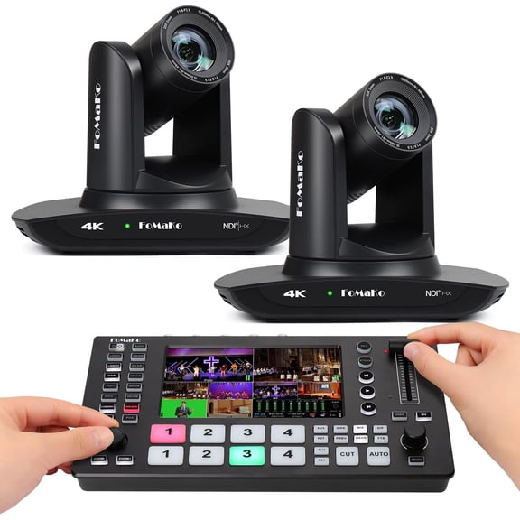 FoMaKo 4K PTZ Camera HDMI NDI 20X Live Streaming Camera Bundle (K20UHX2+M4)