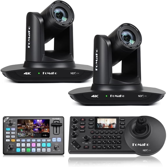 FoMaKo 4K PTZ Camera HDMI NDI 20X Live Streaming Camera Bundle(K20UHX2+KC602+KC608 Pro)