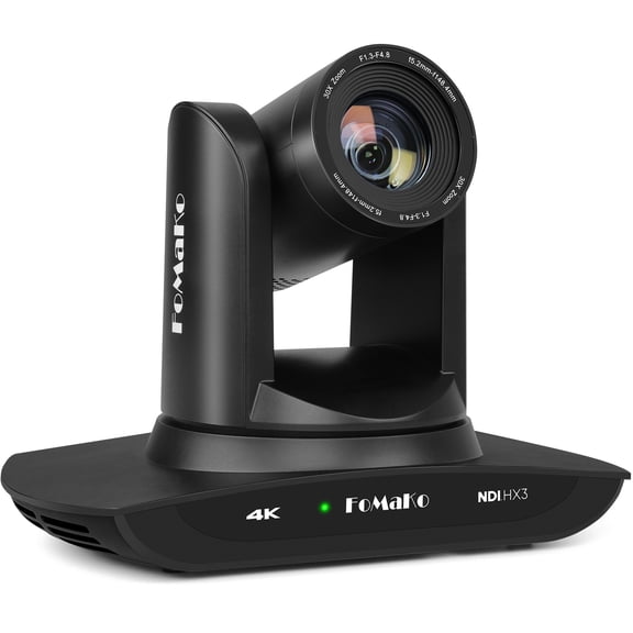 FoMaKo 4K 30x NDI PTZ Camera,30x Optical Zoom, AI Auto-Tracking Gen 3, 3G-SDI IP USB3.0 HDMI PTZ Camera for Church Services Worship Education (NDI 6 & NDI HX3 Certified) K30NS,Black Color