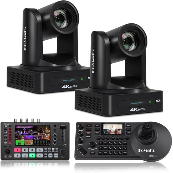FoMaKo 4K 60FPS NDI 20x Camera Bumdle(K800NX2+M4+KC608)