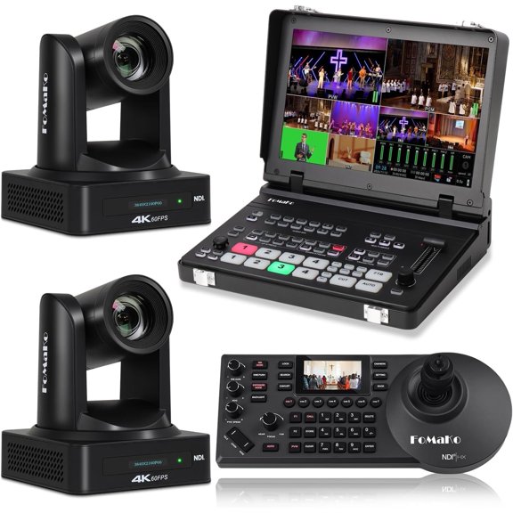 FoMaKo 4K 60FPS NDI 20x Camera Bumdle(K800NX2+M6+KC608)