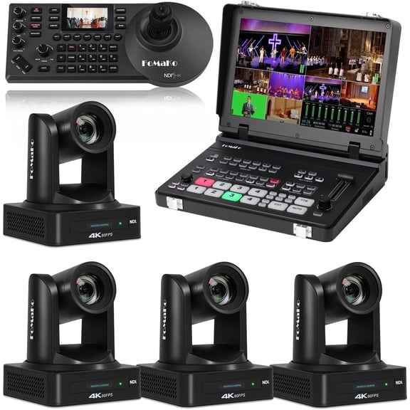 FoMaKo 4K 60FPS NDI 20x Camera Bumdle(K800NX4+M5+KC608)