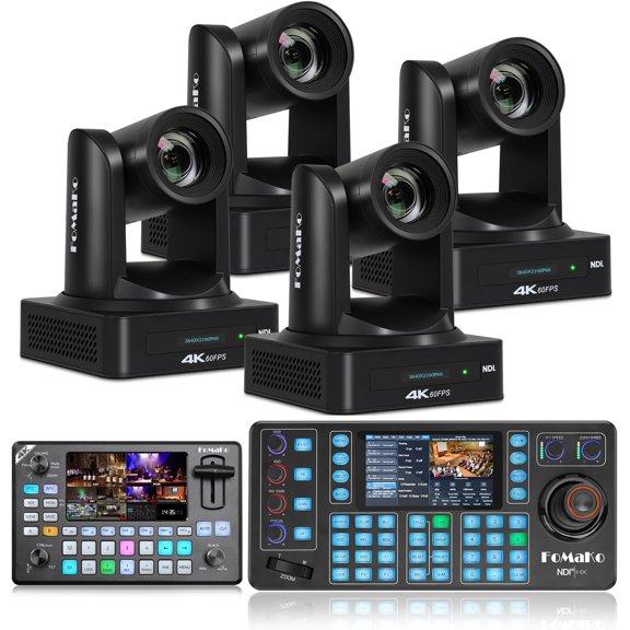 FoMaKo 4K 60FPS NDI HDMI,20x Optical Zoom PTZ Camera, for Hospital Surgery or Professional Skill Teaching Live Demonstration or Live Streaming (K800NX4+KC608N+KC602)