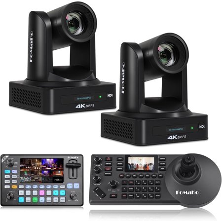 FoMaKo 4K 60FPS NDI 20x Camera Bumdle(K800NX2+KC602+KC608 Pro)