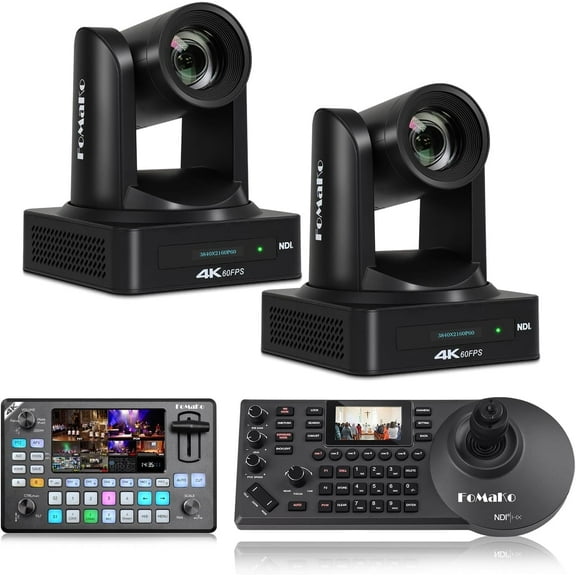 FoMaKo 4K 60FPS NDI HDMI PTZ Camera, 20x Optical Zoom, for Hospital Surgery or Professional Skill Teaching Live Demonstration or Live Streaming (K800NX2+KC608+KC602)