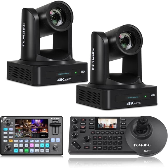 FoMaKo 4K 60FPS NDI 20x Camera Bumdle(K800NX2+KC608+KC602)